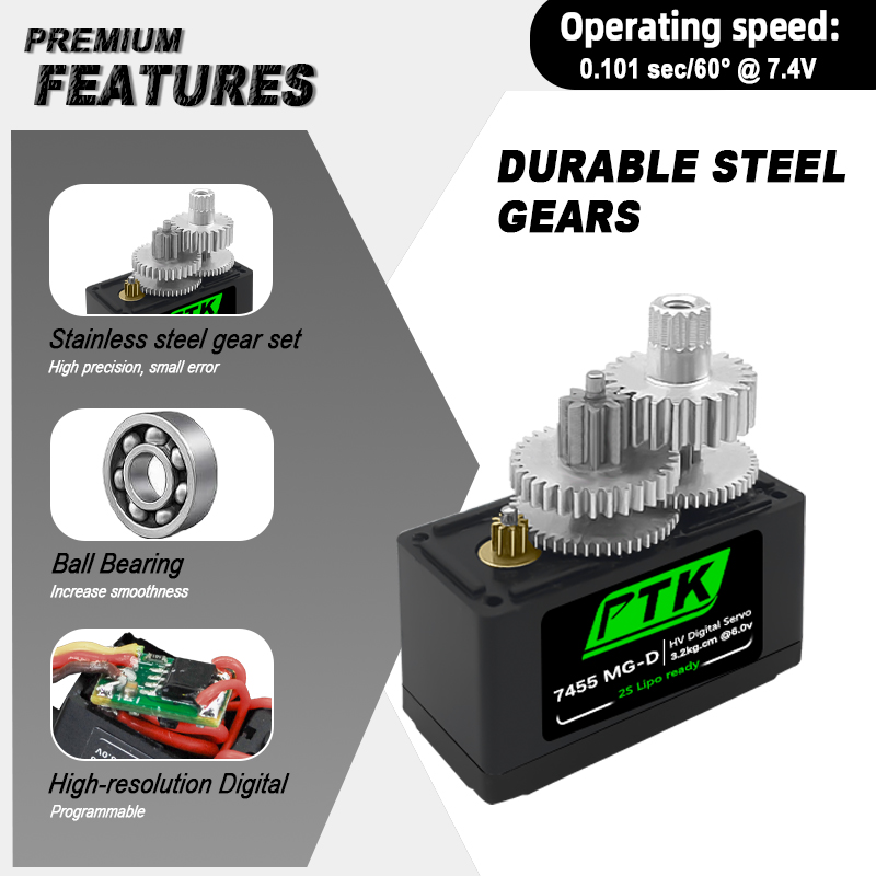 PTK 7455MG-D servo 12g Digital - đánh giá và giá Rc Helicopter Servo