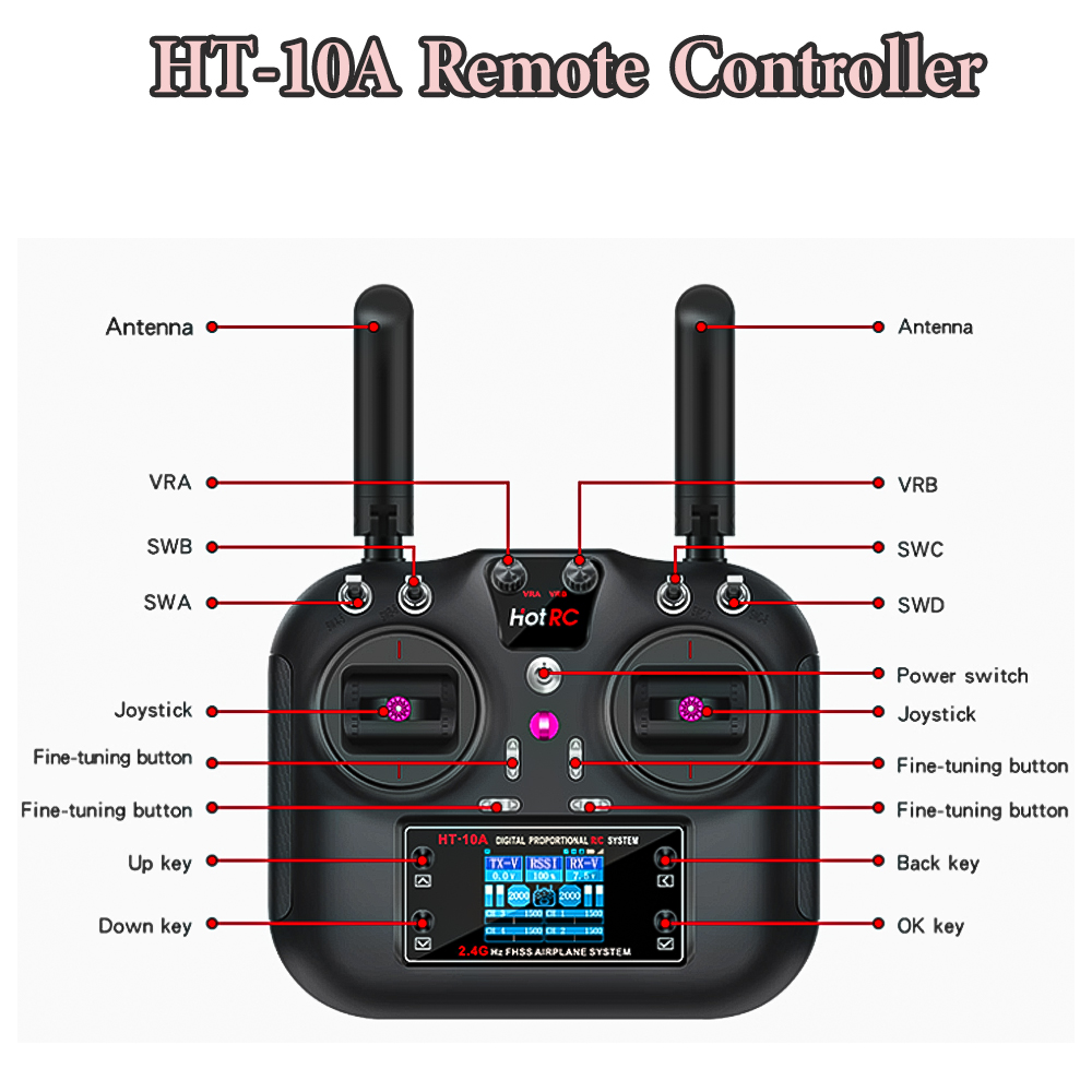 Hotrc HT-10A 2.4G 10CH Transmi - đánh giá và giá Rc Helicopter Motor